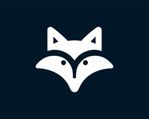 White Fox Head Logo Template Clean Modern Vector Icon Design