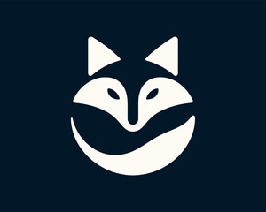White Fox Head Logo Template Clean Modern Vector Icon Design