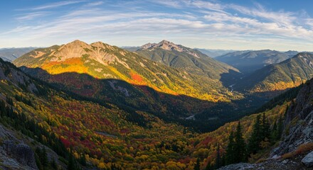 Obraz premium High-contrast fall mountain panorama