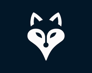 White Fox Head Logo Template Clean Modern Vector Icon Design