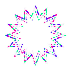ステンドグラス風吹き出し　三角形模様　ギザギザした形