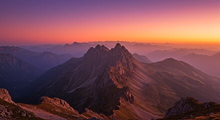 Naklejka premium Sun-dappled mountain pass with rust-red leaves