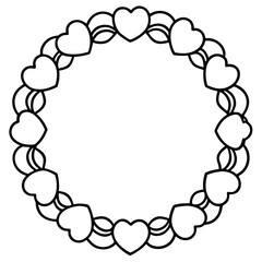 Romantic Door Wreath Outline Design
