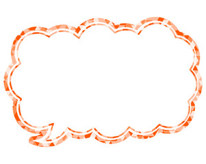 ステンドグラス風吹き出し　三角形模様　細長い雲形