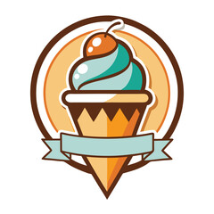 Delicious Cartoon Ice Cream Cone Logo Design