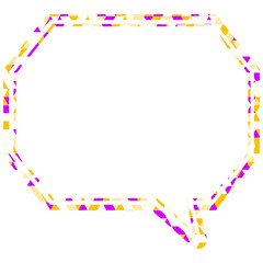 Fototapeta premium ステンドグラス風吹き出し 三角形模様 角のある八角形