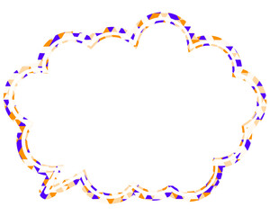 Fototapeta premium ステンドグラス風吹き出し 三角形模様 丸みのある雲形