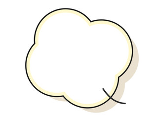 影のあるモコモコの縁取り線の吹き出し　6