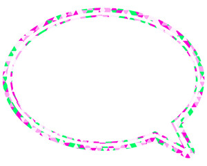 Fototapeta premium ステンドグラス風吹き出し 三角形模様 丸形
