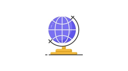 Download this beautifully designed animated icon of earth globe in editable style, easy to use video