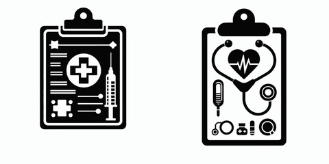 The Medical chart. Hospital Healthcare Clinic Treatment Symbol. Patients record a compilation of vital health info history documentation.