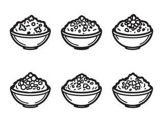 Guacamole line art illustration fresh ingredients vector design