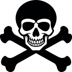 Classic Skull and Crossbones Danger Symbol Illustration