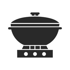 Hot pot icon vector silhouette illustration isolated on white background