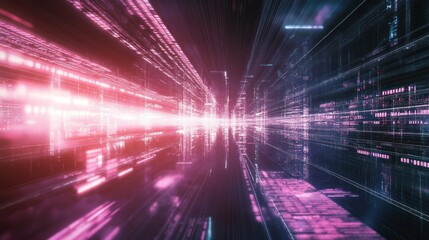 Abstract tech background with data, information, and communication.