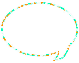 Fototapeta premium ステンドグラス風吹き出し 三角形模様 丸形