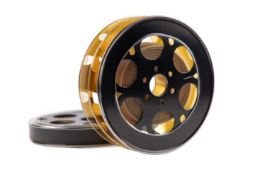 Vintage Film Reels on Transparent Background