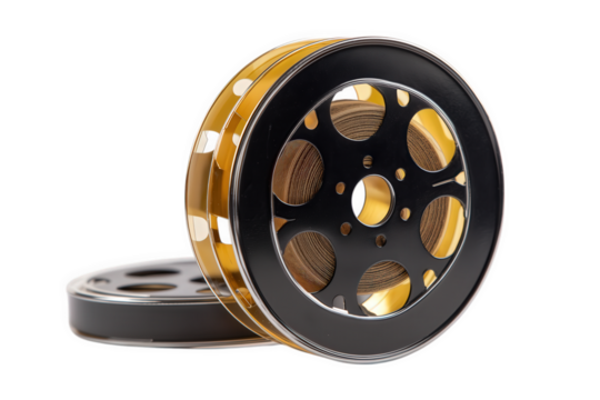 Vintage Film Reels on Transparent Background