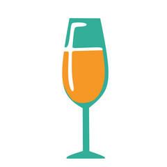 glasses of orange juice vector