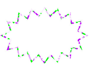 ステンドグラス風吹き出し　三角形模様　細長いギザギザした形