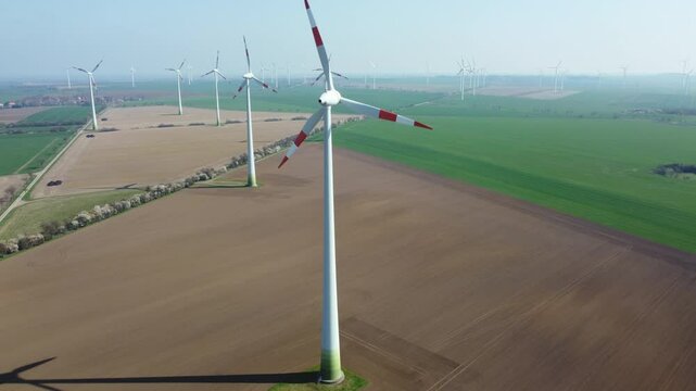 Windmills in a rural area