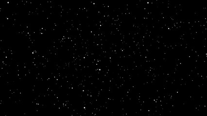 Flight through moving stars Isolated on Black Background