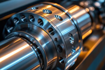 Close-up of precision metal components