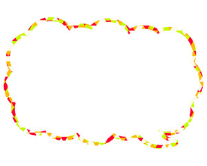 ステンドグラス風吹き出し　三角形模様　細長い雲形