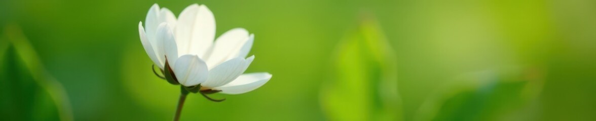 Obraz premium Single cotton flower, vibrant white, exceptional clarity , botany, sharp focus