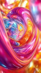 A vibrant, swirling abstract design featuring bright colors and smooth textures.