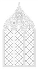 Gothic window outline template coloring