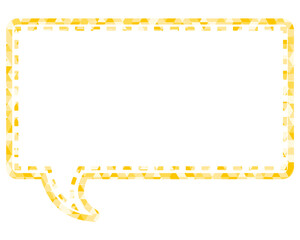ステンドグラス風吹き出し　三角形模様　四角形