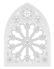 Gothic window outline template coloring