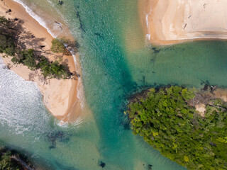 Top view Beautiful beach waves landscape view nature background