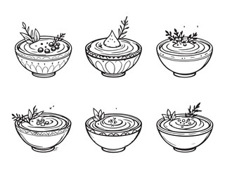 hummus line art vector minimalistic drawing food illustration 