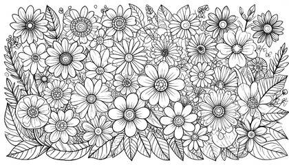 Fototapeta premium Black and white bird Coloring Page Art Design, Illustration