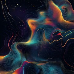 Abstract colorful lines art design