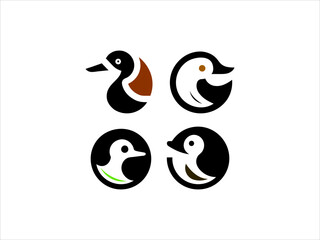 Simple, stylized logo of three ducks logo in various colors.
