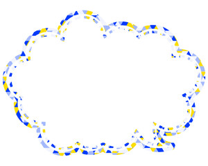 Fototapeta premium ステンドグラス風吹き出し 三角形模様 丸みのある雲形