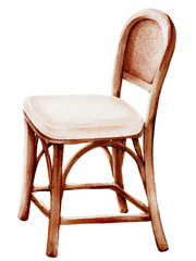 Chair watercolor illustration