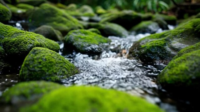 森の落ち着く川のせせらぎ