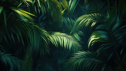 A Beautiful Overlapping View Of Lush Green Palm Leaves