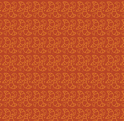 Seamless Croissant Pattern on Warm Background for Food and Textile Design