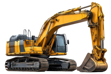 Obraz premium Yellow Excavator On Transparent Background