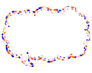 ステンドグラス風吹き出し　三角形模様　細長い雲形