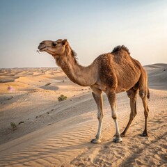 camel in the Sahara desert