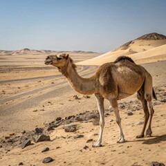 camel in the Sahara desert