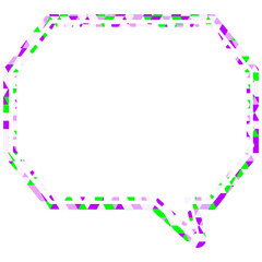 ステンドグラス風吹き出し　三角形模様　角のある八角形
