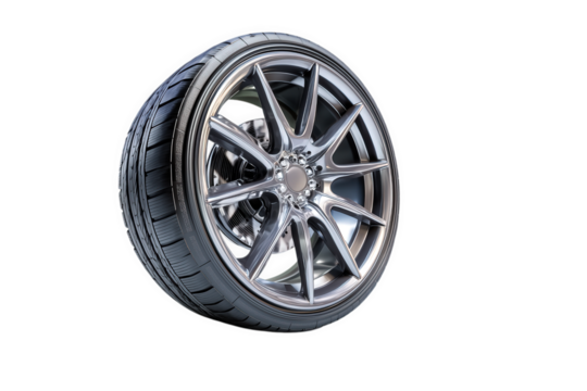 Alloy Wheel With Tire isolated on transparent background