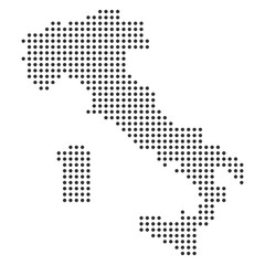 Dotted Italy map, black dot map of Italy vector illustration